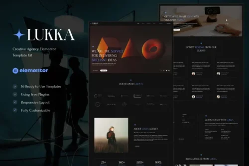 best creative agency template kit for Elementor instant download