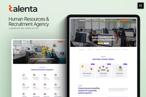 best recruitment agency Elementor template instant download