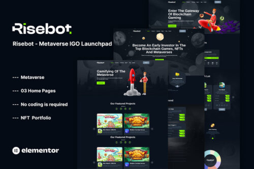 best Risebot IGO launchpad template for Elementor instant download