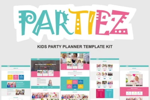 best kids party planner Elementor template kit download