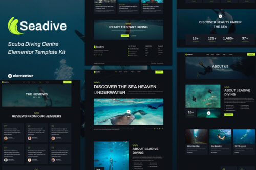 best scuba diving Elementor template kit download