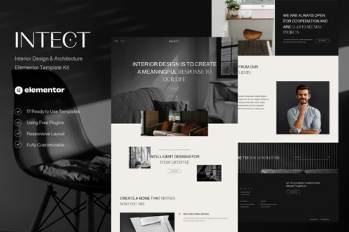 best interior design Elementor template kit download