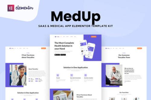 best medical SaaS Elementor template kit download for health tech