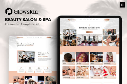 best Glowskin Elementor template for beauty salon website