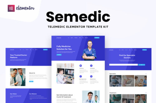 best doctor telehealth Elementor template download