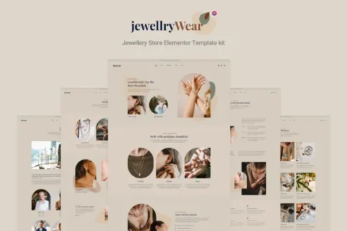 best JewellryWear Elementor template for jewellery store instant download