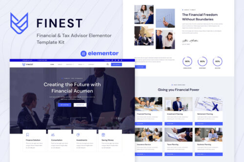 best financial advisor Elementor template instant download