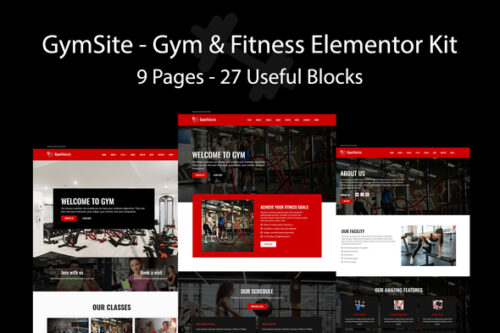 best gym elementor template kit instant download