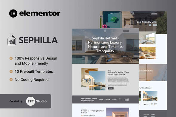Sephilla - Premier Villa Showcase Elementor Template Kit best luxury villa website template download
