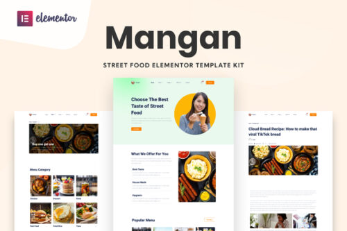 best restaurant Elementor template kit instant download