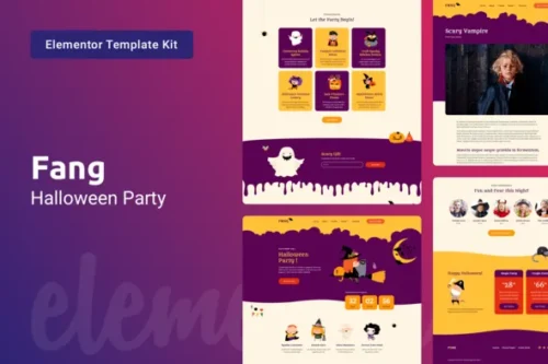 best Halloween party Elementor template instant download