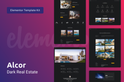 Alcor — Dark Real Estate Elementor Template Kit