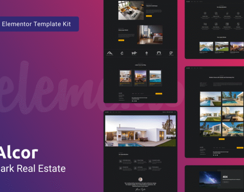 Alcor — Dark Real Estate Elementor Template Kit