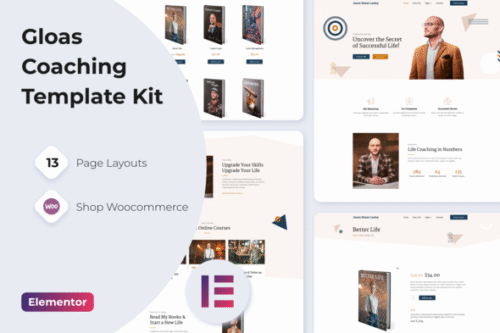 best life coach Elementor template kit instant download