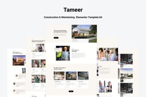 best Construction Elementor template kit instant download