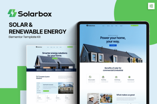 best Solar Energy Elementor template instant download