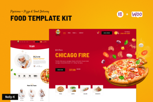 best Pipirima pizza delivery Elementor template kit