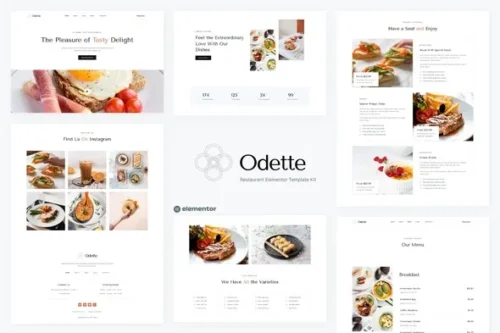 best Odette restaurant Elementor template kit download