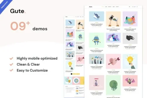 best Gute minimalist blog template kit download