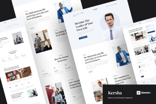 best business coach Elementor template kit instant download