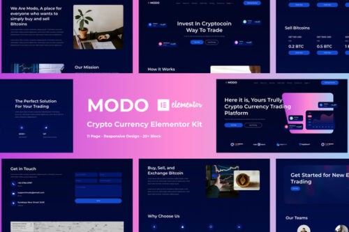 best Crypto Currency Elementor Template Kit for crypto website download