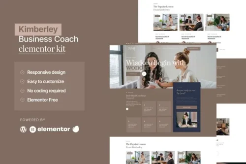 best business coaching Elementor template kit download