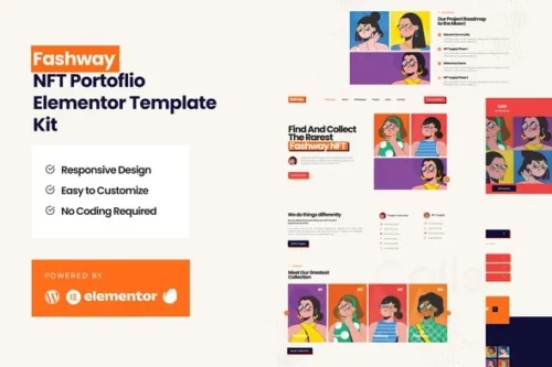 best NFT portfolio Elementor template kit instant download