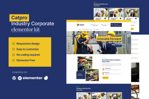 best industry corporate Elementor template kit download