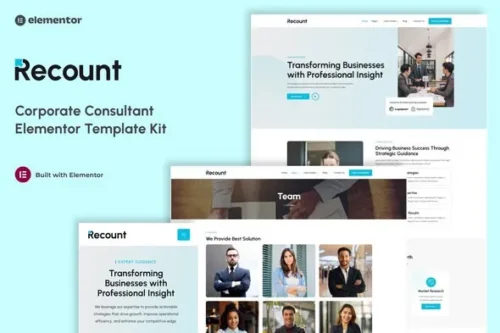 best corporate consultant Elementor template kit download