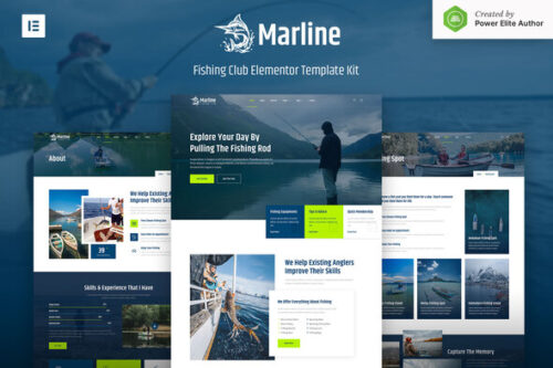 best premium fishing club Elementor template download