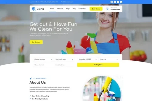 best cleaning services Elementor template kit instant download