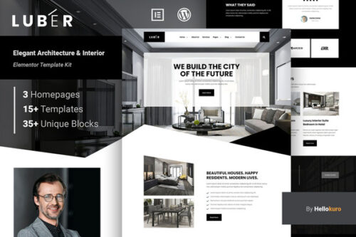 best Luber architecture Elementor template kit download