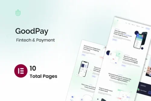 best fintech Elementor template kit instant download