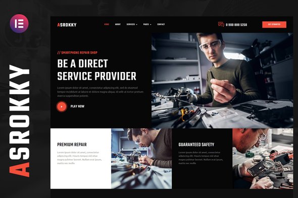 Asrokky - Smartphone Repair Shop Elementor Template Kit Asrokky - Smartphone Repair Shop Elementor Template Kit