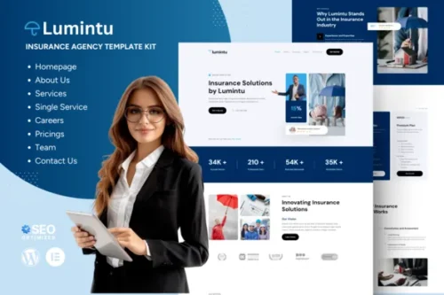 best insurance agency Elementor template download