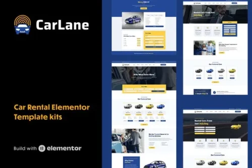best Car Rental Elementor Template kit for WordPress