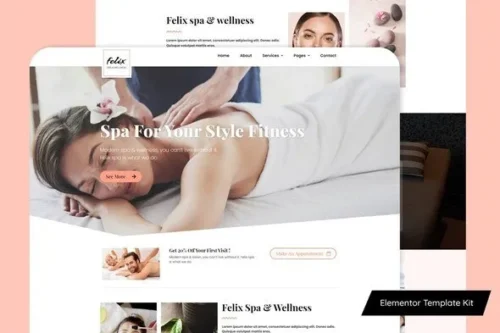 Best Felix spa Elementor template kit for instant download