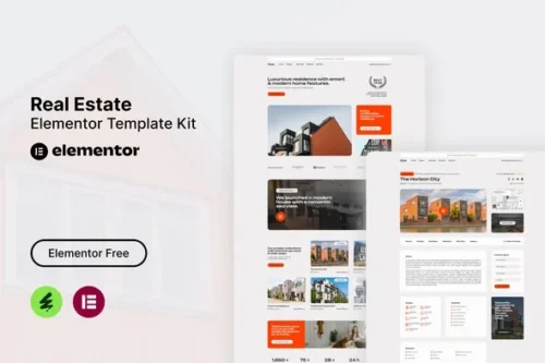 best real estate Elementor template kit instant download