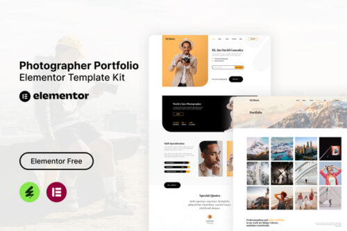 best photographer portfolio elementor template download
