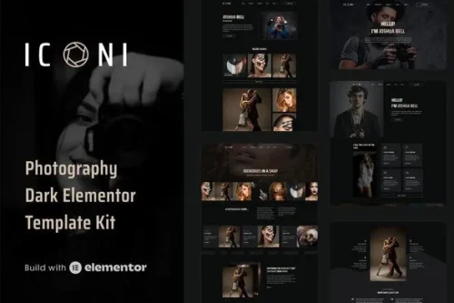 best Iconi photography portfolio Elementor template download