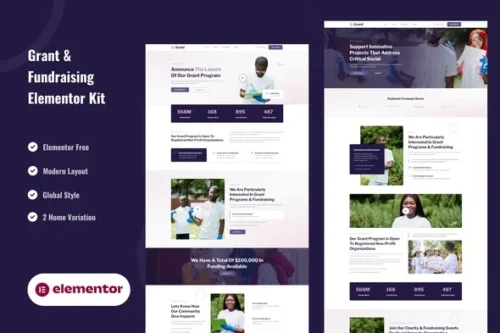 best nonprofit Elementor template kit for fundraising download