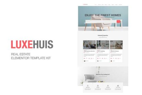 best real estate Elementor template kit instant download