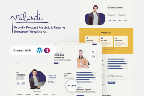 best Elementor portfolio template instant download for resume