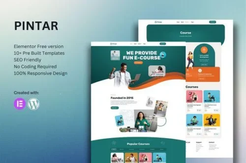 best online courses Elementor template kit download