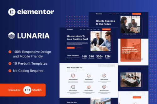 best Lunaria Elementor template kit instant download
