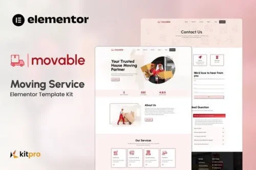 best moving service Elementor template kit download