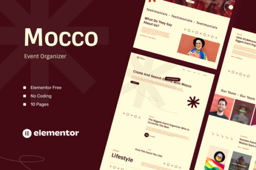 best event organizer elementor template kit instant download