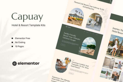 best Capuay hotel resort Elementor template download