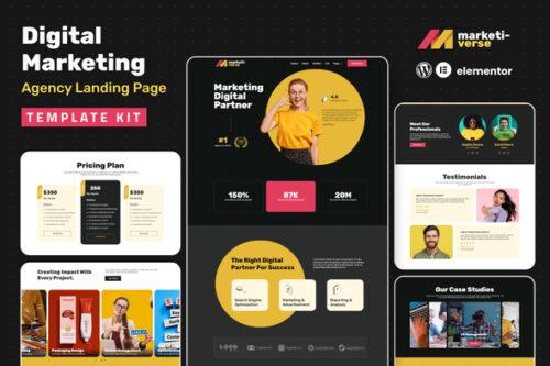 best digital marketing Elementor template instant download