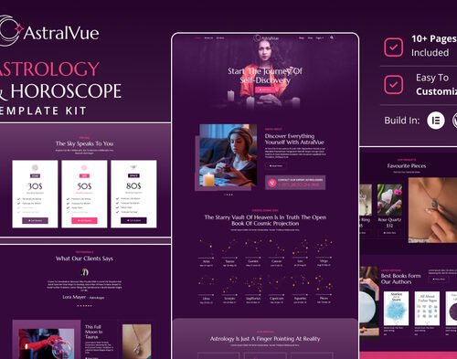 AstralVue - Astrology & Horoscope Elementor Template Kit